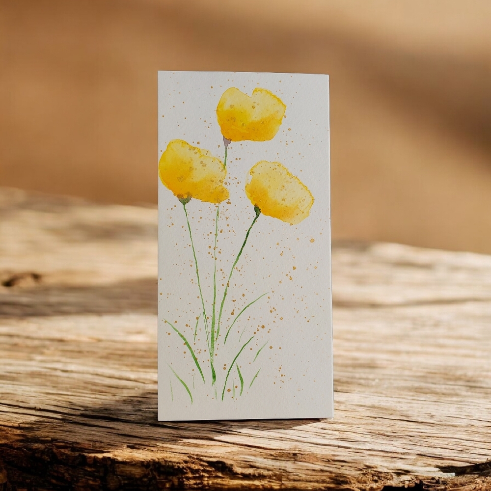 Yellow Floral Art 4 x 8in.